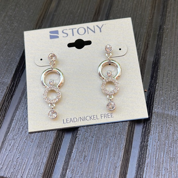 Silver Rhinestone Earrings - Picture 4 of 11